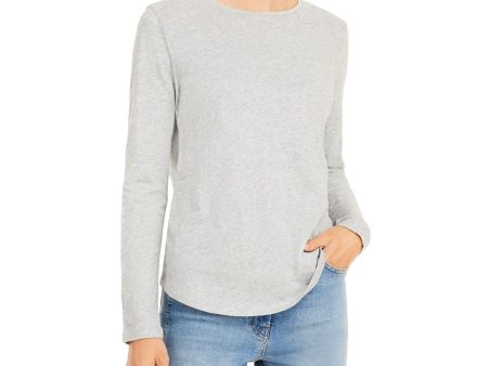 EILEEN FISHER Womens Heather Long Sleeve Crew Neck Top Online Hot Sale