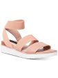 STEVEN Womens Pink 0.5  Platform Stretchy Comfort Padded Ankle Strap Gambel Round Toe Wedge Slip On Leather Slingback Sandal M on Sale