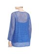 NIC+ZOE Womens Blue Long Sleeve V Neck Sweater Online now