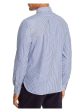 The Mens store Mens Navy Pinstripe Long Sleeve Button Down Cotton Blend Casual Shirt Cheap