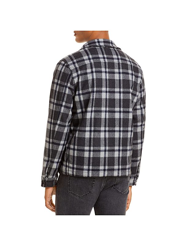 BLANK NYC Mens Gray Plaid Zip Up Jacket For Sale