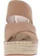 KENNETH COLE NEW YORK Womens Brown Crisscross Straps 1  Platform Cushioned Olivia Round Toe Wedge Slip On Leather Dress Espadrille Shoes M Discount