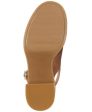 LUCKY BRAND Womens Brown 1  Platform Crisscross Straps Padded Delmie Round Toe Stacked Heel Buckle Leather Slingback Sandal Cheap