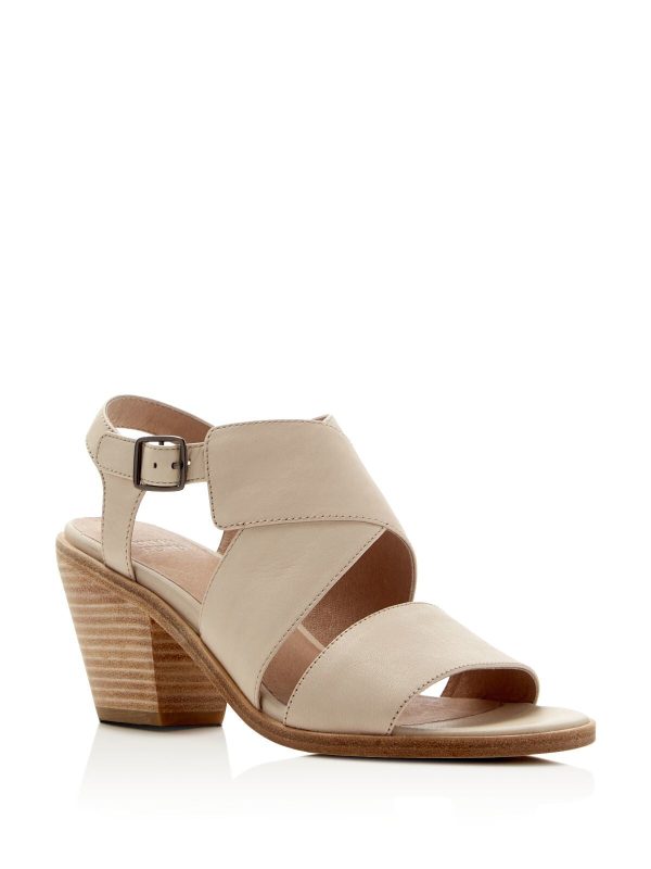 EILEEN FISHER Womens Beige Strappy Padded Carat Round Toe Block Heel Buckle Leather Dress Slingback Sandal Supply