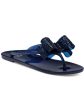 INC Womens Blue Bow And Rhinestone Accents Slip Resistant Comfort Madena Round Toe Slip On Thong Sandals Shoes M Online Sale