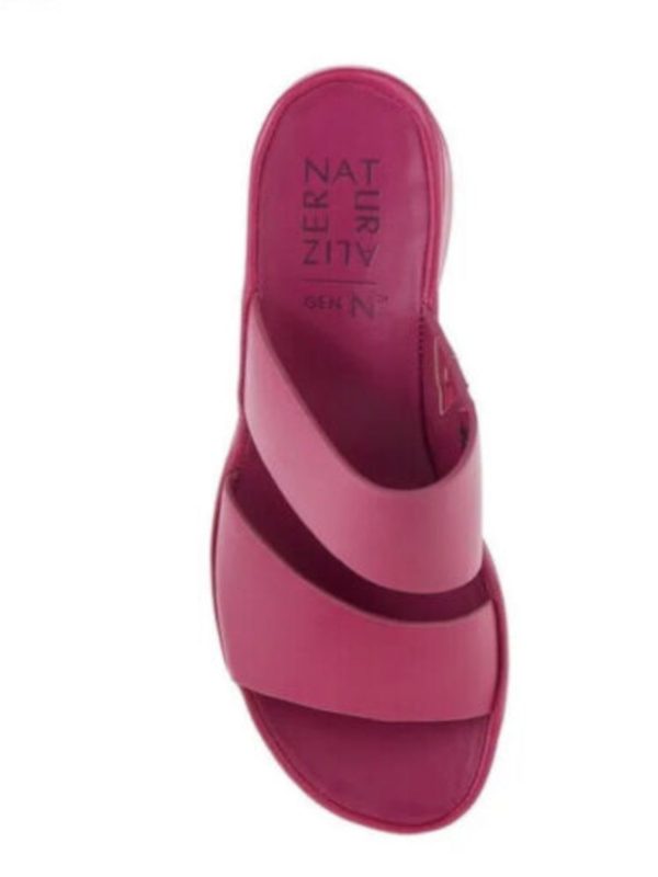 NATURALIZER Womens Pink 1.5 Platforn Comfort Goring Genn Rally Round Toe Wedge Slip On Heeled M Discount