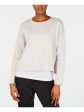 EILEEN FISHER Womens Gray Striped Long Sleeve Jewel Neck Sweater Sale