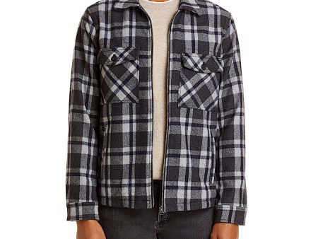 BLANK NYC Mens Gray Plaid Zip Up Jacket For Sale