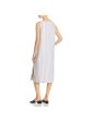 EILEEN FISHER Womens White Striped Sleeveless V Neck Midi Shift Dress For Cheap