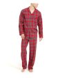 FAMILY PJs Red Notched Collar Plaid Long Sleeve Straight leg Everyday Pajamas For Sale