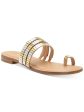 INC Womens Gold Strappy Toe-Loop Embellished Padded Jaylee Round Toe Block Heel Slip On Slide Sandals Shoes M Fashion