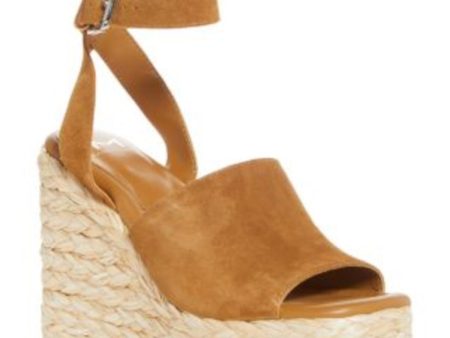 MARC FISHER LTD Womens Beige 1-1 2  Platform Ankle Strap Padded Nelly Square Toe Wedge Buckle Leather Espadrille Shoes M Supply