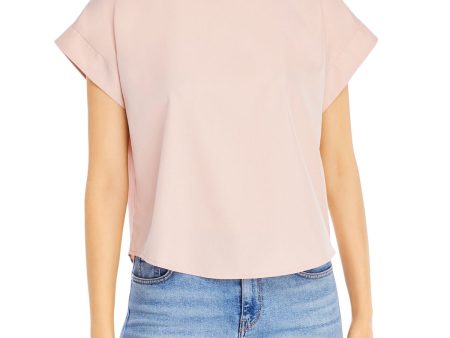 EILEEN FISHER Womens Pink Stretch Cap Sleeve Boat Neck Top Fashion