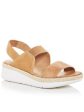 EILEEN FISHER Womens Honey Beige Mixed Media 1  Platform Jute Wrapped Elasticized Ankle Strap Cushioned Dash Round Toe Wedge Slip On Leather Slingback Sandal Hot on Sale