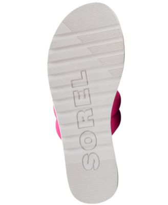 SOREL Womens Pink Quilted At Strap Padded Strappy Ella Ii Round Toe Slip On Leather Sandals Shoes Sale