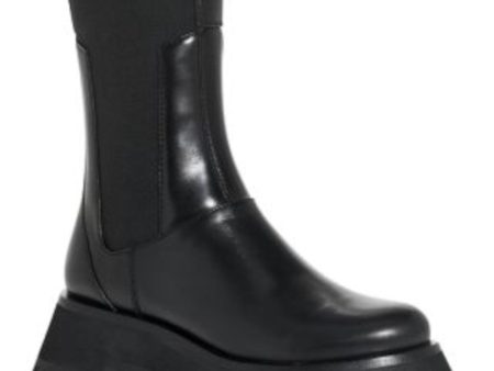 3.1 PHILLIP LIM Womens Black Pull Tab 1-1 2  Platform Goring Kate Round Toe Block Heel Leather Combat Boots Online Sale