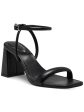 INC Womens Black Ankle Strap Padded Caymi Square Toe Block Heel Buckle Dress Heeled M Online