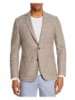 The Mens store Mens Beige Windowpane Plaid Blazer Cheap