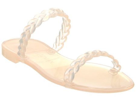 STUART WEITZMAN Womens Pink Braided Strappy Sawyer Round Toe Slip On Slide Sandals Shoes B Fashion