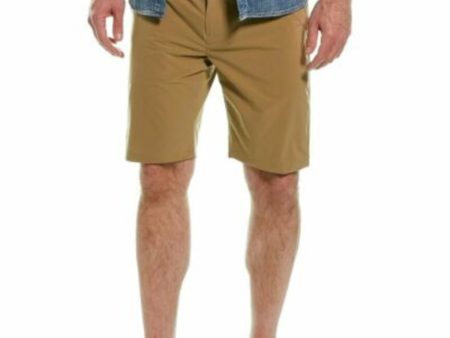 7 FOR ALL MANKIND Mens Brown Flat Front, Regular Fit Stretch Shorts Online Sale