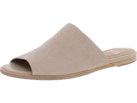 EILEEN FISHER Womens Khaki Beige Side Goring Padded Class Almond Toe Slip On Leather Slide Sandals Shoes M Online Hot Sale