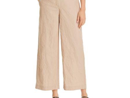 EILEEN FISHER Womens Beige Pocketed Zippered Ankle Wide Leg Pants Sale