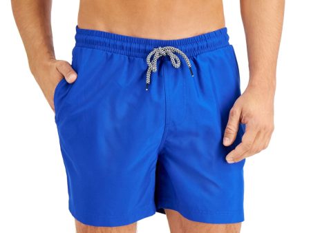 INC Mens Blue Drawstring Regular Fit Moisture Wicking Swim Trunks Online