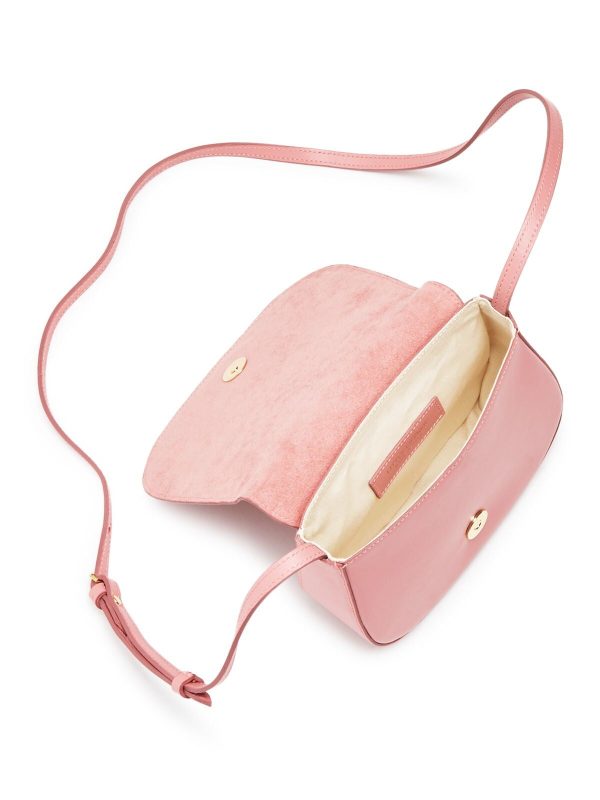 LITTLE LIFFNER Pink Leather Adjustable Strap Crossbody Handbag Purse Online