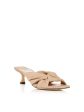 JIMMY CHOO Womens Beige Knotted Avenue 50 Square Toe Kitten Heel Slip On Heeled on Sale