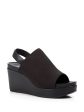 EILEEN FISHER Womens Black 1-1 2  Platform Comfort Stretch Port Round Toe Wedge Slip On Slingback Sandal M Online Sale