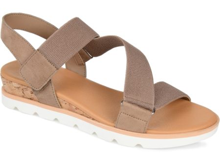 JOURNEE COLLECTION Womens Beige Sammi Open Toe Slingback Sandal Sale