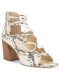 VINCE CAMUTO Womens Beige Snake Strappy Comfort Nahara Square Toe Block Heel Zip-Up Dress Heeled M Sale