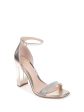 JEWEL BADGLEY MISCHKA Womens Silver Padded Ankle Strap Rhinestone Keshia Iii Square Toe Block Heel Buckle Dress Sandals Shoes M Supply