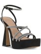 INC Womens Black 1-1 2  Platform Strappy Ankle Strap Embellished Ritika Square Toe Flare Buckle Dress Heeled M Sale