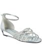 EASY STREET ALIVE AT 5 Womens Silver Caged Ankle Strap Glitter Tarrah Round Toe Wedge Buckle Dress Sandals Shoes M Online Hot Sale