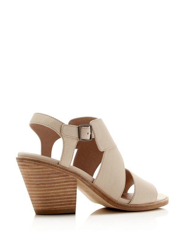 EILEEN FISHER Womens Beige Strappy Padded Carat Round Toe Block Heel Buckle Leather Dress Slingback Sandal Supply