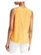 BOSS Womens Orange Zippered Printed Sleeveless V Neck Top Sale