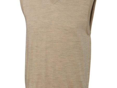 CUTTER & BUCK Mens Beige Sleeveless V Neck Oversized Fit Sweater Online now