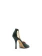 ILIO SMERALDO Womens Green Gold Ankle Chain Ankle Strap Cher Square Toe Stiletto Buckle Leather Dress Heeled Fashion