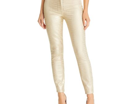 7 FOR ALL MANKIND Womens Beige Zippered Pocketed Skinny Ankle High Waist Jeans Online