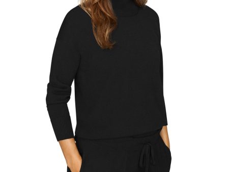 B NEW YORK Womens Ribbed Cuffed Sleeve Mock Neck Sweater on Sale