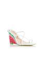 SOPHIA WEBSTER Womens White Watermelon Embellished Brooke Square Toe Wedge Slip On Leather Heeled Supply