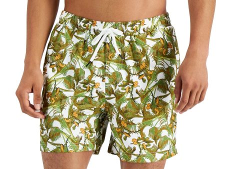 INC Mens Green Regular Fit Swim Trunks Sale