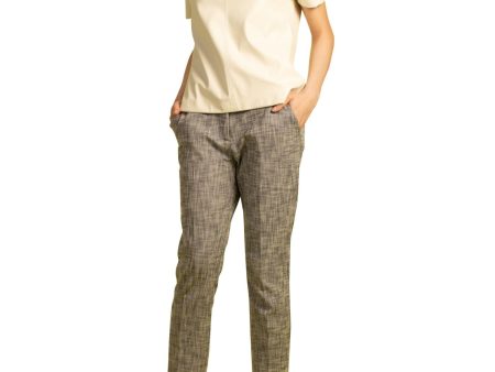 TRINA TURK Womens White Zippered Pocketed Patterned Straight leg Pants Cheap