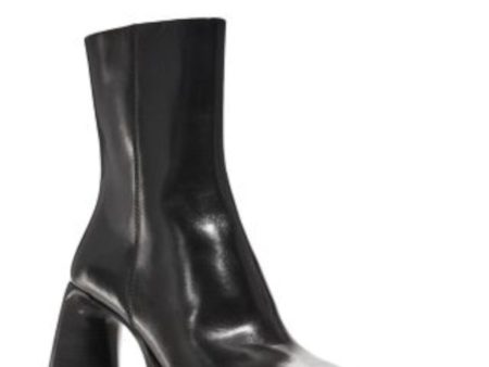 ALEXANDER WANG Womens Black Padded Booker Square Toe Sculpted Heel Zip-Up Leather Heeled Boots Online now