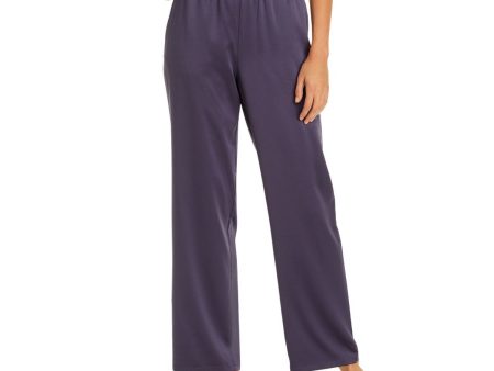 EILEEN FISHER Womens Purple Pocketed Satin Straight leg Pants Discount