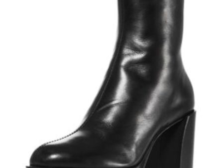 3.1 PHILLIP LIM Womens Black 1  Platform Padded Naomi Almond Toe Block Heel Zip-Up Leather Heeled Boots Online Hot Sale