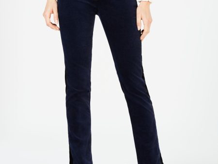 AG Womens Blue Pocketed Zippered Straight leg Jeans Online Sale