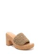 VINCE. Womens Beige 1 Cork-Like Platform Crochet Padded Nicki Crochet Open Toe Block Heel Slip On Heeled M Online Sale