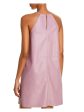 ?eron Womens Pink Faux Leather Sleeveless Halter Above The Knee Shift Dress Hot on Sale